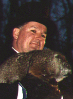 (Handler Bill Deeley with Punxsy Phil)