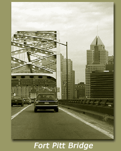Entrace to Pittsburgh from Ft. Pitt Bridge